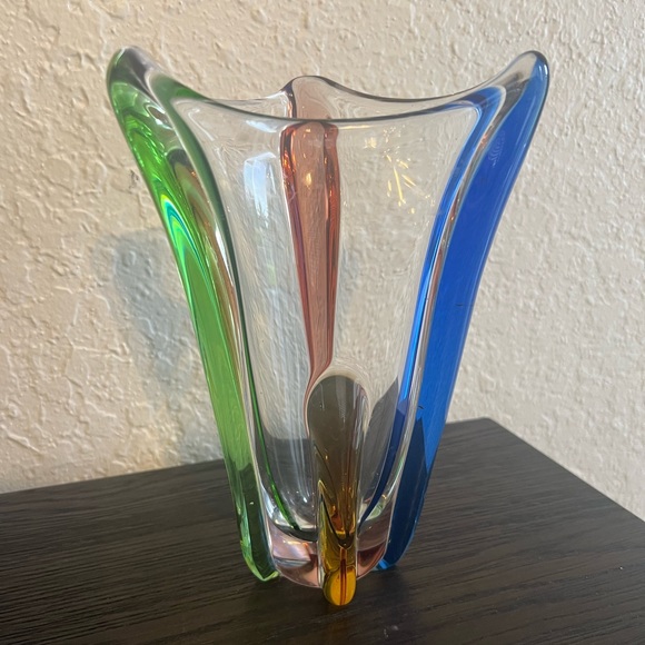 Mid-Century Frantisek Zemek Glass Rhapsody Rainbow Vase - Picture 1 of 6